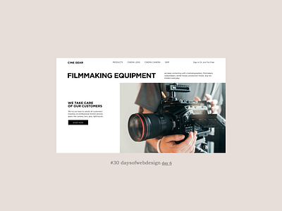 Filmmaking equipment figma landingpage minimal ui user interface ux webdesign webdesigner website website design