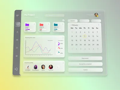 Dashboard_For_Artistic_Projects_2 dashboad dashboard design dashboard ui design glass glassmorphism minimal morphism ui ui design