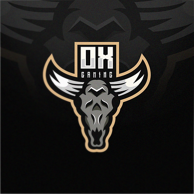 Logo For Ox Gaming coreldraw cow design e sport forsale game gaming good illustration ilustrator logo nice skull sport sportlogo vector