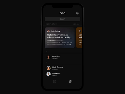 Ren - Interaction Design 3d alert animation animation design chat contact dark dark ui dialog fluid interaction interaction design ios message mockup smooth swipe ui ui animation ux