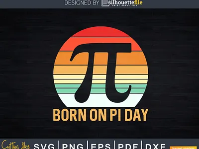 Born on Pi Day Math Equations Sunset Geek birthday birthday svg marketing math geek mathematics retro retro design sunset t shirt design vintage design