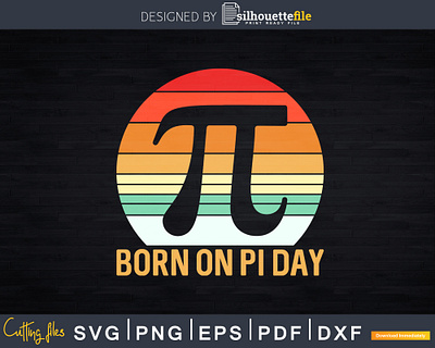 Born on Pi Day Math Equations Sunset Geek birthday birthday svg marketing math geek mathematics retro retro design sunset t shirt design vintage design