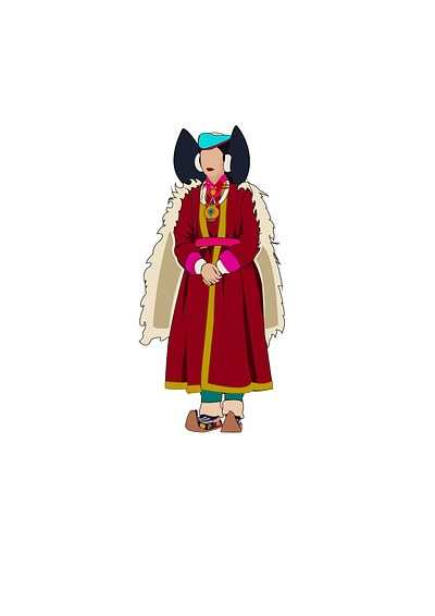 Ladakhi woman in dress vector branding design graphic ladakh illustration ladakh design ladakhi designer ladakhi png leh ladakh vector