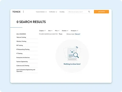 No Search Results filter no results online course search search results