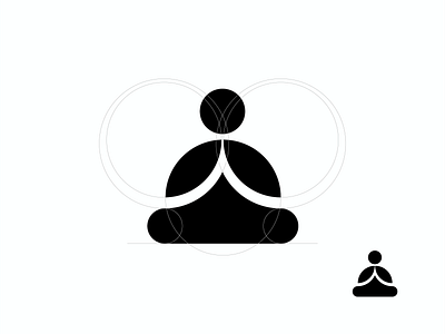 yoga branding design flat icon logo minimal vector