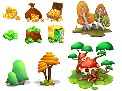 4 2d art game assets illustration