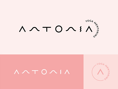 Antonia's yoga logotype badge badgedesign berlin berlin freelance branding flat logo logotype typography yoga yoga branding