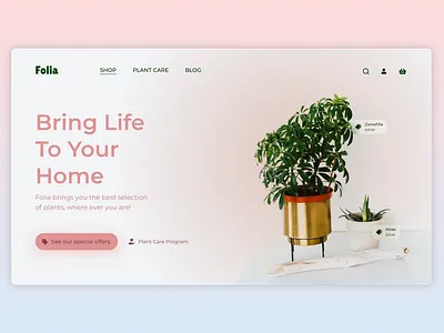 Folia Plant Shop adobexd landingpage plant shop web