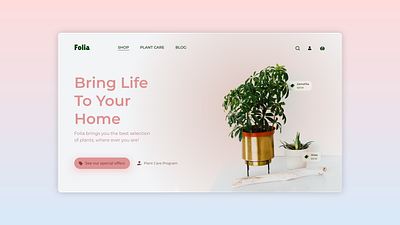 Folia Plant Shop adobexd landingpage plant shop web