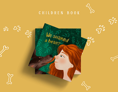 Children book "We shared a heart" art artwork book book cover book design character children children illustration childrens book digital art digital painting dog drawing illustraion illustration art paint photoshop procreate