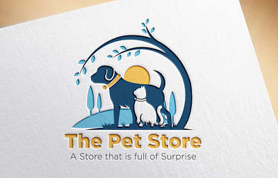 design pet shop dog cat or animal logo 1 branding design flat graphic design icon illustrator logo minimal ui vector