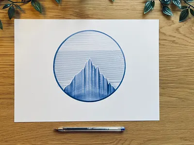 Generative mountain study #1 generative art plotterart