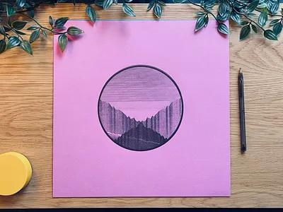 Generative mountain study #3 generative art plotterart