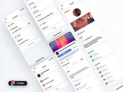 Commun Profile Mobile (Freebie) blockchain dashboard design flat interface ios light listing material minimal network product profile settings social tiles ui