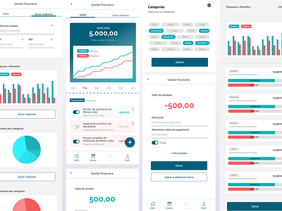 Gestão Financeira app ui ux