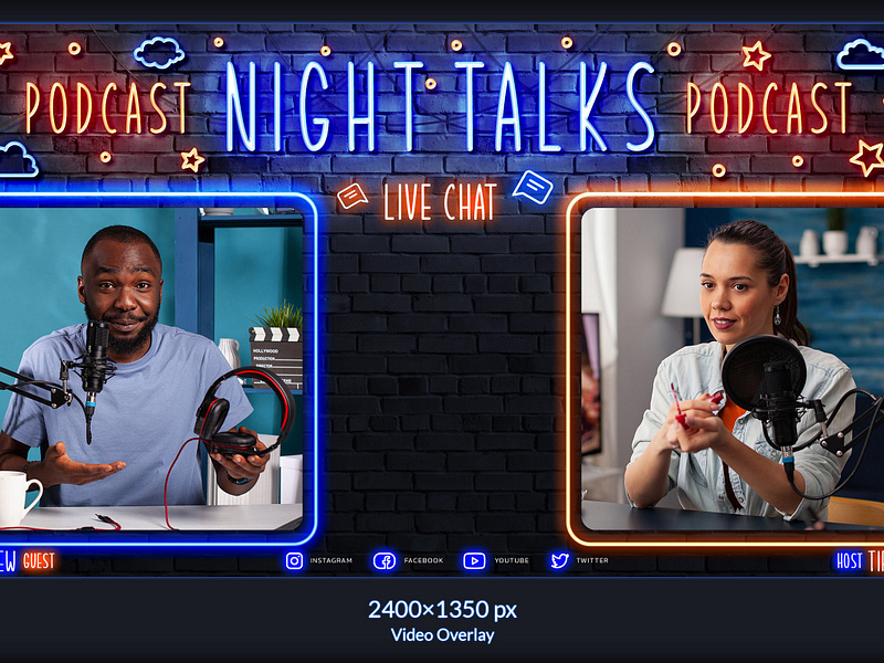 Twitch Neon Podcast Overlay By Andrew Skoch On Dribbble