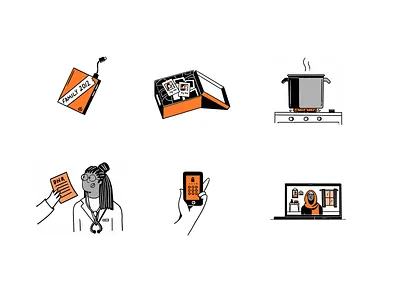 In case you get hit by a bus illustrations blackandwhite book box cartoon illustration character doctor fire flat hand hard drive illustration line passcode phone photos publishing simple stove video call