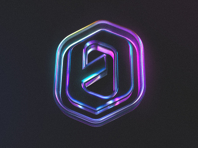 My Logo - C4D x Octane Explorations #2 3d blue c4d cinema4d colorful dark design futuristic grain lights logo model mood neon colors object octane purple reflects render transparent