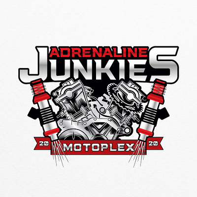 Adrenaline Junkies Motoplex Final Logo adrenaline adrenaline logo bikes engine graphic design honda logo illustration moto moto logo motoplex motorbike motorbike logo motorcycle motorcycle logo motorcycles motorplex motorsport motorsports