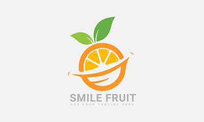 Smile Fruit Orange Logo Design art branding design flat graphic design icon illustration illustrator lettering logo minimal typography vector