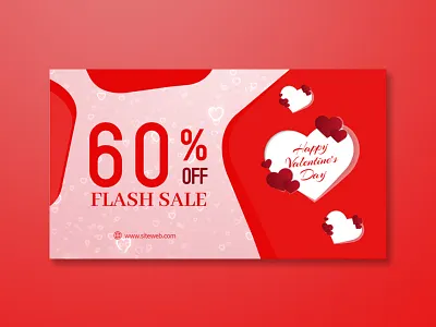 60 off Flash Sale Happy valent s day jp artwork banner ad buy design discount facebook ad flash sale illustration social media super sale valentine day