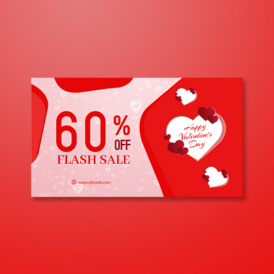 60 off Flash Sale Happy valent s day jp artwork banner ad buy design discount facebook ad flash sale illustration social media super sale valentine day