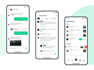 Chat, Conversations & Notifications adobexd app app design chat comments design notification ui