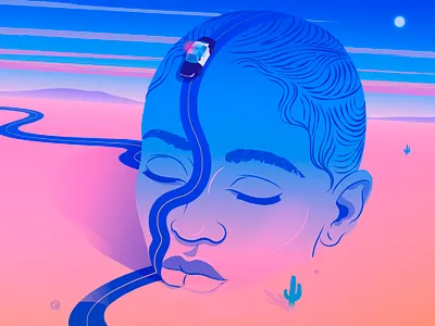 Prudent Girls | NYTimes adobe illustrator desert editorial illustration illustration magical realism nature new york times portrait