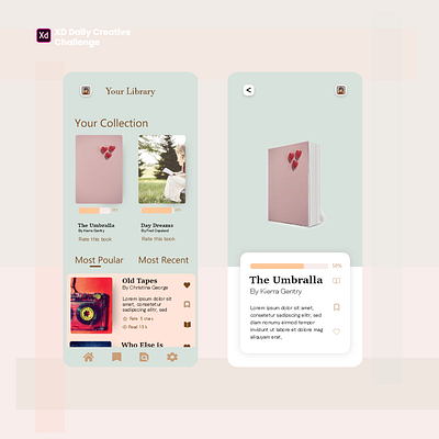 Reading Tracker app design ui ux xddailychallenge