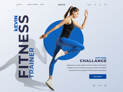 Fitness Trainer - Landing Page Header challenge concept design female trainer fitness fitness challenge fitness trainer header landing page personal trainer trainer