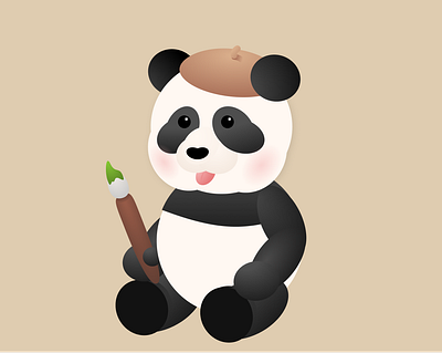 Panda Painter - Character Design for mobile games animal art design designer figma figma design figma tutorial figmadesign flat game game art game design graphic design painter panda panda bear panda logo pandas