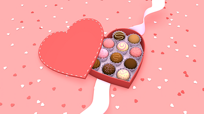 Happy Valentine's Day 2021 3d 3d art 3d box of chocolates 3d chocolate box 3d chocolates 3d design 3d heart 3d heart box 3d illustration 3d valentine box of chocolates c4d chocolates cinema 4d cinema4d hearts maxon cinema 4d valentine valentine day valentines day