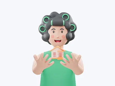 Mamikos Character in 3D style 3d 3dcharacter 3dillustration app branding character icon illustration logo photoshop procreate ui uidesign vector