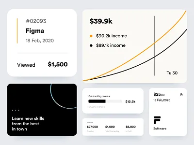 S1 Components black ui ux web white