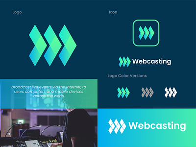 Logo Webcasting - Letter W - Next branding design cast desainlogo design freelancer letterw logo logo logomaker logodaily logos ui