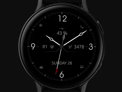 Minimal Black Watch Face black design digital electronics galaxy watch galaxywatch3 graphic design illustration minimal samsung smart smartwatch tech technology ui watch watchface wearable