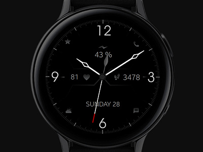 Minimal Black Watch Face black design digital electronics galaxy watch galaxywatch3 graphic design illustration minimal samsung smart smartwatch tech technology ui watch watchface wearable