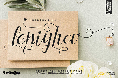 Leniyha - Beautiful Script Font apparel apparel font branding design font font design fonts icon illustration lettering logo script font typography ui vector