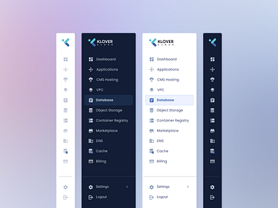 Sidebar Navigation for Klovercloud klovercloud nav navbar paas side menu sidebar sidebar menu sidebar navigation uidesign uxdesign webapp webapp design webapplication