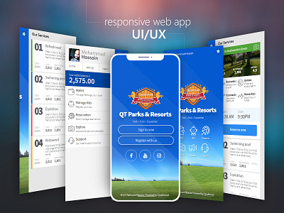 QT Parks and Resorts - Web and Mobile App app creative html css logo photoshop php ui ux web development website design