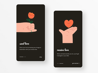 Valentine's week app onboarding blush design design illustraion love onboarding ui ui design valentine valentines valentines day valentinesday