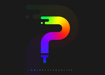 Paint Brush Colorful P Lettermark Gradient Logo branding brush colorful colorful gradient gradient logo icon logo p p letter p letter logo paint paint brush paint gradient trend ui