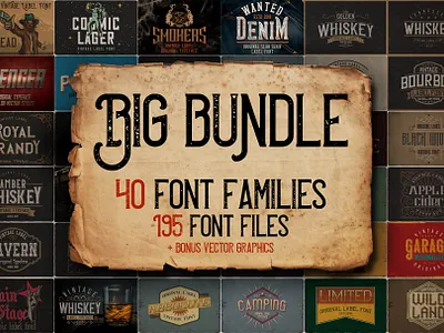 Vintage Fonts Bundle best fonts design display fonts download fonts font font design fonts fonts bundle graphic design lettering logo fonts retro font retro fonts typeface typefaces typography vintage vintage font vintage fonts vintage typography