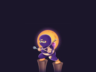 moon ninja 2d art art cartoons game game art illustration ninja