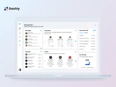 Dashly - a dashboard for university students ✨👩🏻‍🎓 branding dashboad dashboard app dashboard design dashboard ui design edtech education app educational logo saas saas app saas design styleguide ui ui design university web web app webdesign