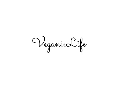 VeganisLife minimal monoline logo script font simple logo vegan logo veganism wordmark