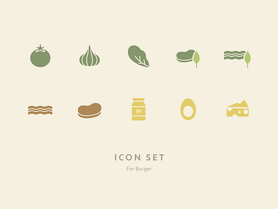 Daily UI #055 - Icon Set burger daily 100 challenge daily ui dailyui dailyui 055 dailyuichallenge icon icons minimal vegan vegetarian