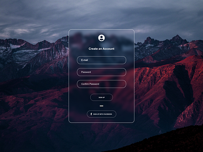 Glassmorphic Sign-up Page V.2 design glassmorphic glassmorphism logo minimal register ui ux web website
