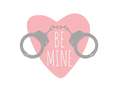 Be mine. Vector illustration. be mine handcuffs heart heart vector illustration logo love pink pink heart romantic valentines day vector