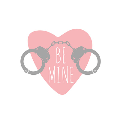 Be mine. Vector illustration. be mine handcuffs heart heart vector illustration logo love pink pink heart romantic valentines day vector